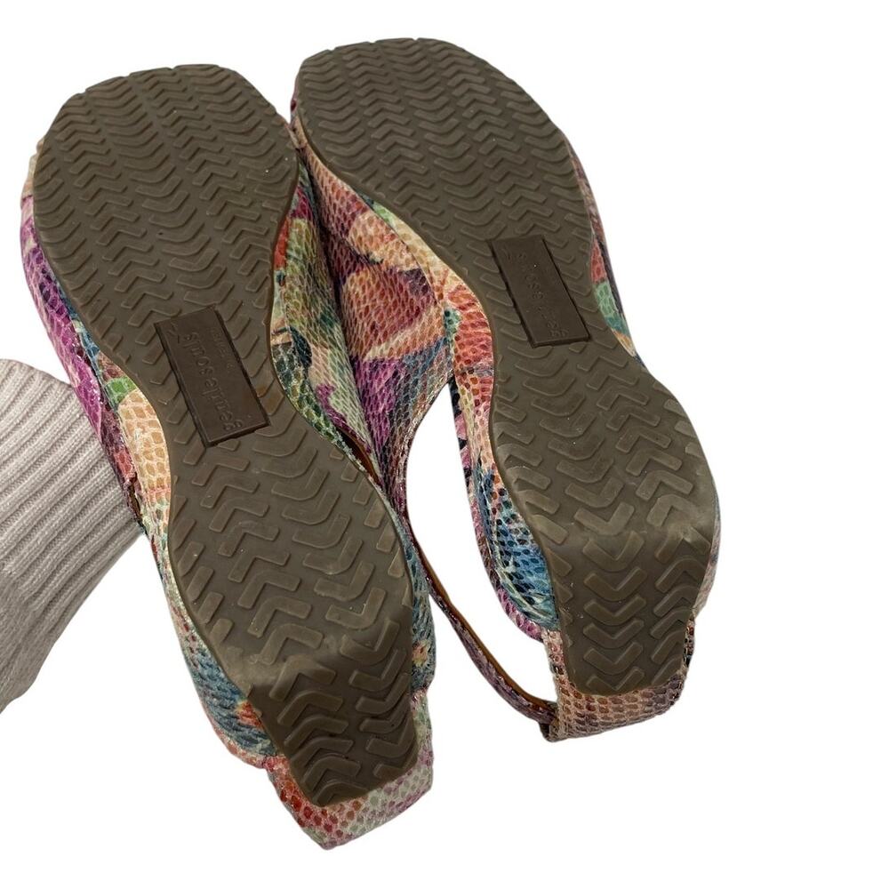 Gentle Souls Kenneth Cole It's So Fun Leather Floral Sling Back Sandals Sz 8.5M - Picture 12 of 13